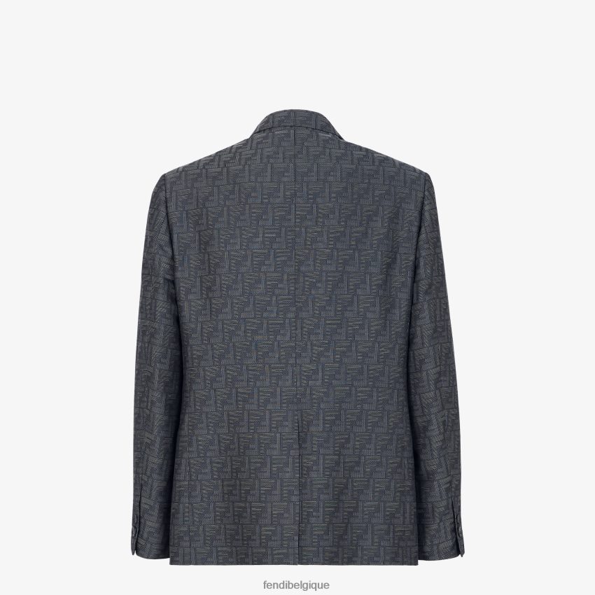 vêtements Fendi veste en tissu jacquard bleu hommes 8X8J2J1917 Fendi Lunette De Soleil