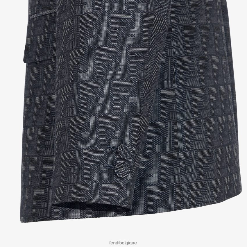 vêtements Fendi veste en tissu jacquard bleu hommes 8X8J2J1917 Fendi Lunette De Soleil