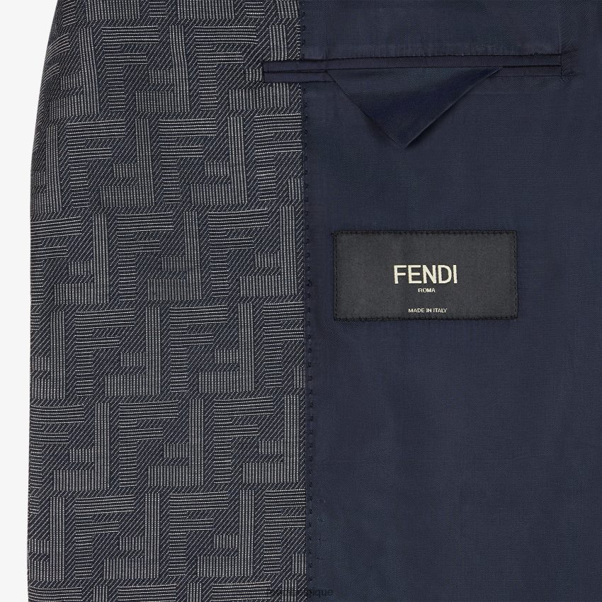 vêtements Fendi veste en tissu jacquard bleu hommes 8X8J2J1917 Fendi Lunette De Soleil