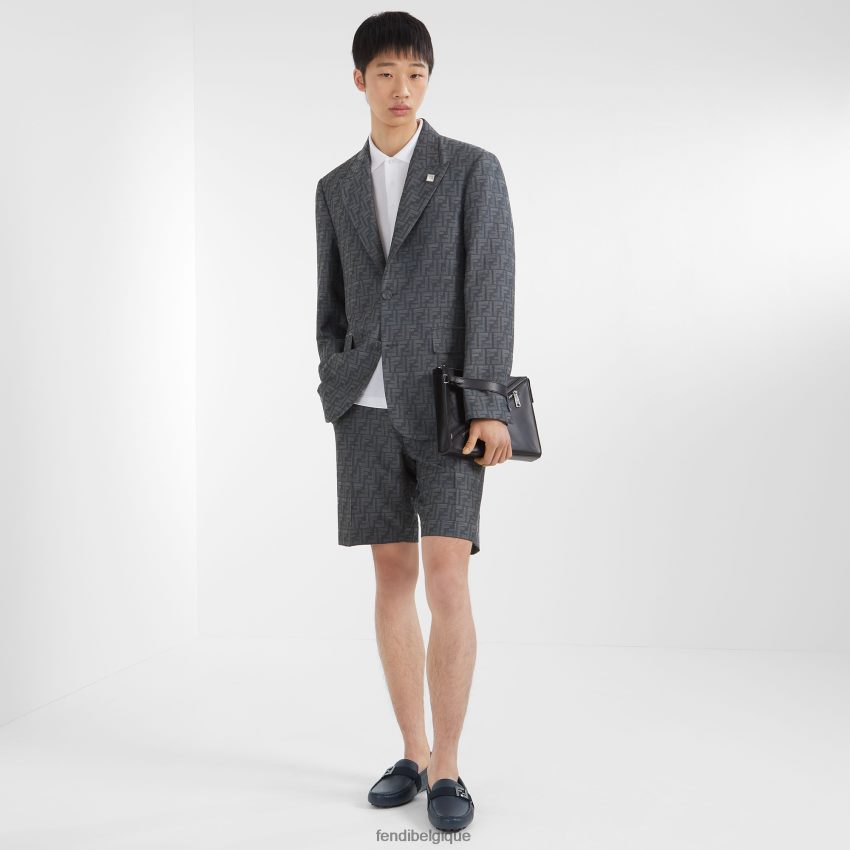 vêtements Fendi veste en tissu jacquard bleu hommes 8X8J2J1917 Fendi Lunette De Soleil